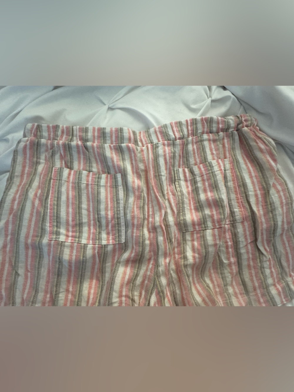 Briggs New York Pink, Gray and Yellow Striped Shorts - Picture 5 of 5
